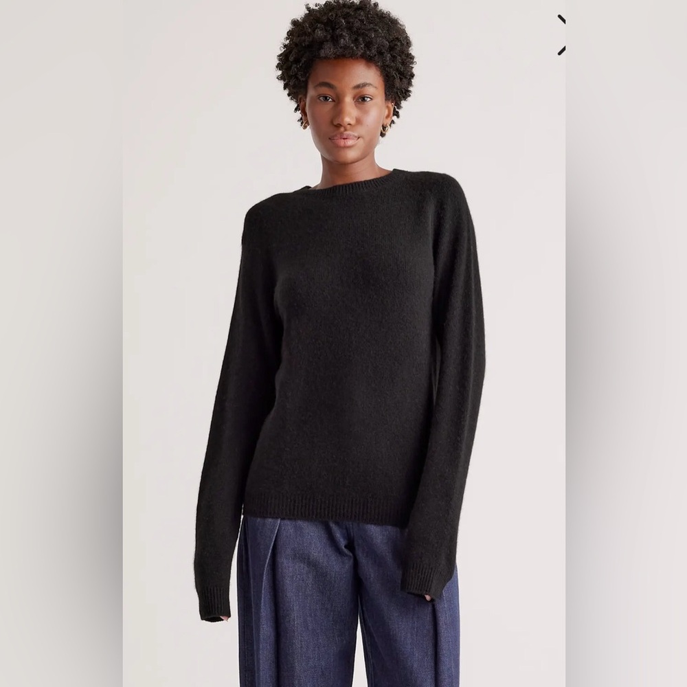 Quince 100% Yak Wool Crewneck Sweater NWT Small Black Luxury Minimalist